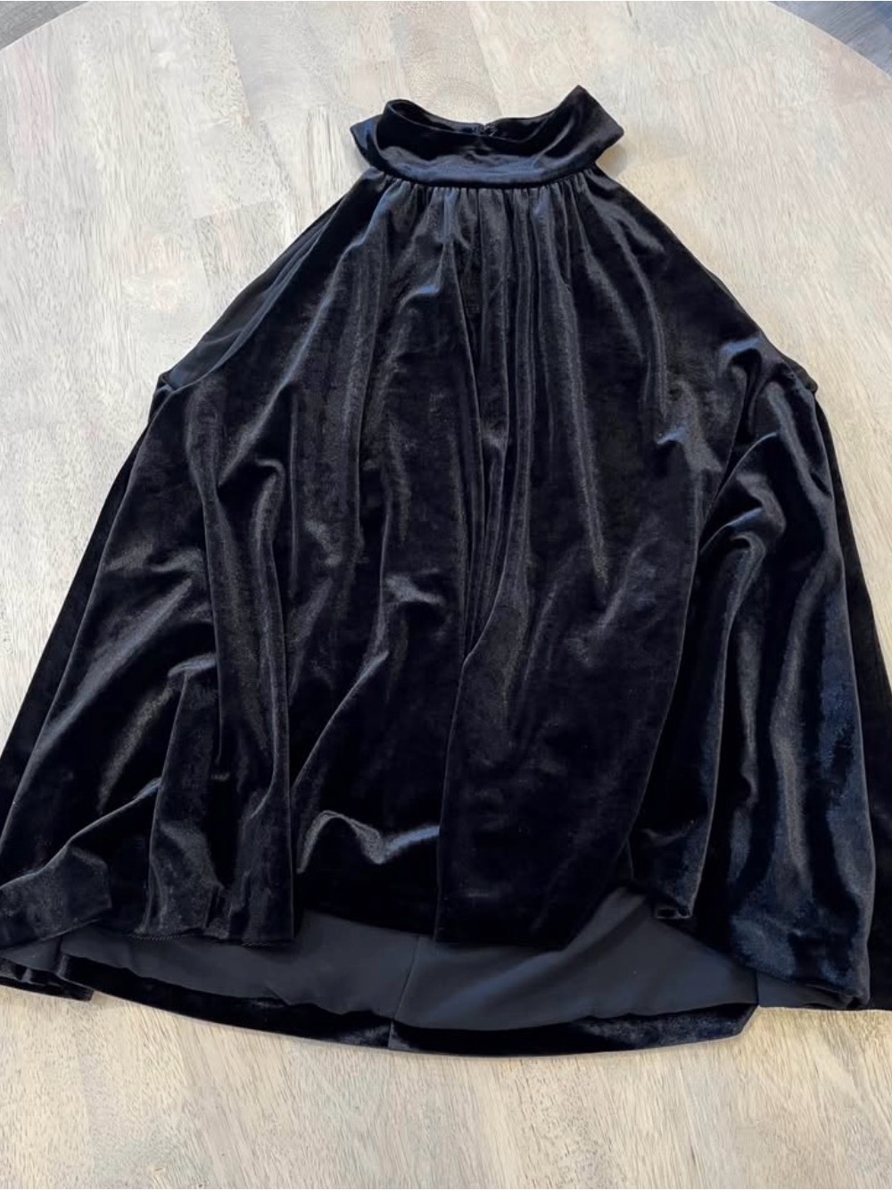 French Connection Black Velvet High-Neck Sleeveless Top Size M